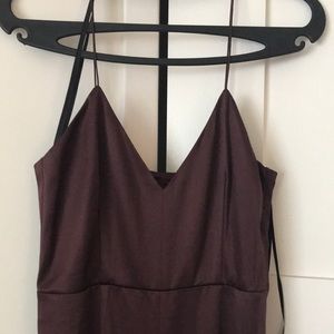 Beautiful burgundy floor length dress front slit